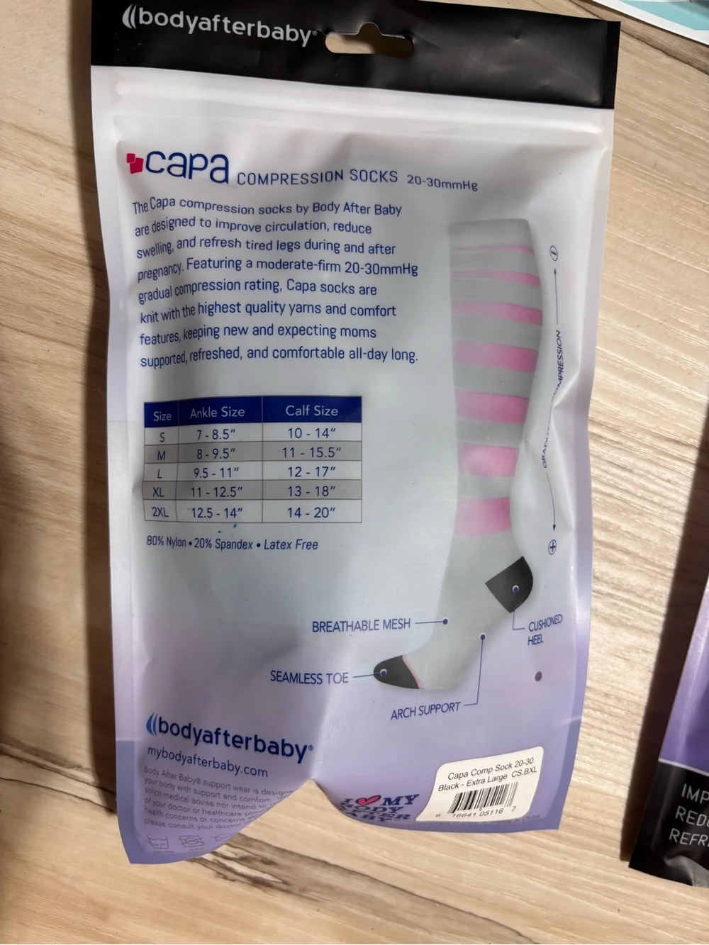 Gray & Pink Compression Socks - Support & Recovery size large